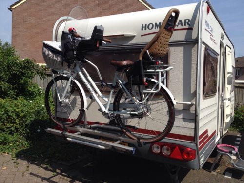 Op de fietsendrager