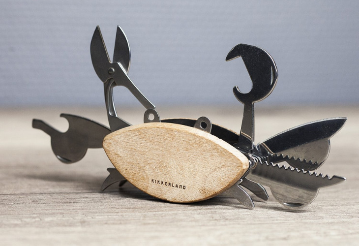 Zakmes in de vorm van krab multitool