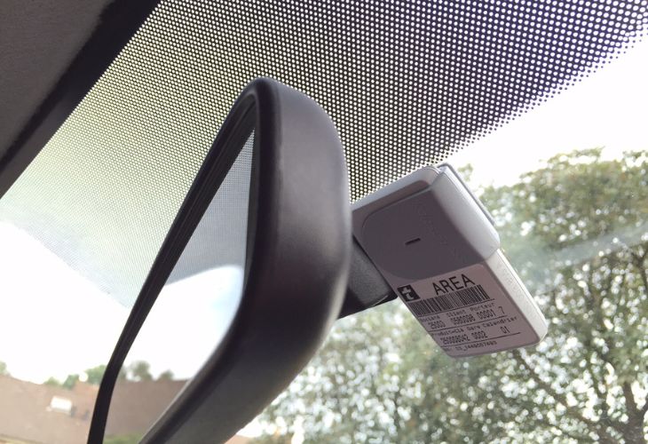 Tolbadge Frankrijk achter je spiegel plaatsen, tolbadge frankrijk waar plaatsen