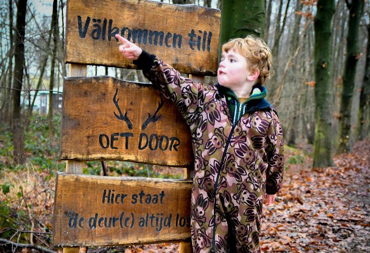 Houten bord Oetdoor Scandinavisch Avontuur in de Achterhoek
