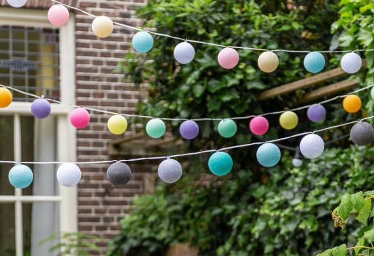 Versier je tent cotton ball lights 