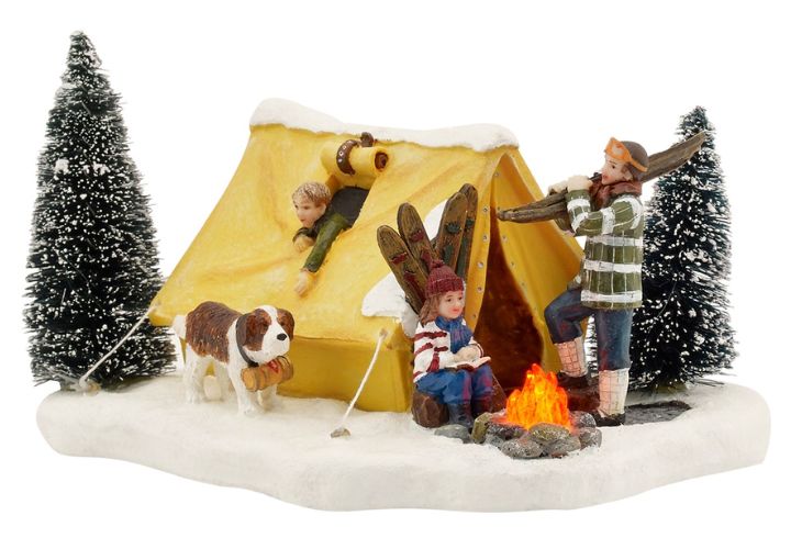 kerst tent sneeuw kerstdorpje