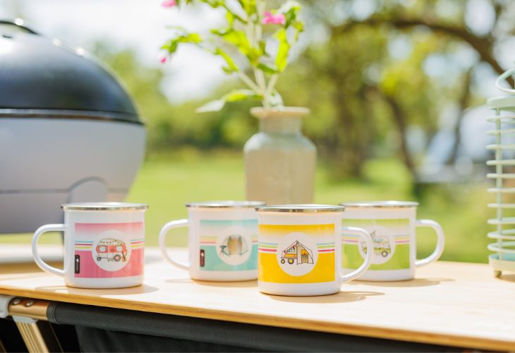 Camping servies mokken emaille tent camper caravan vouwwagen