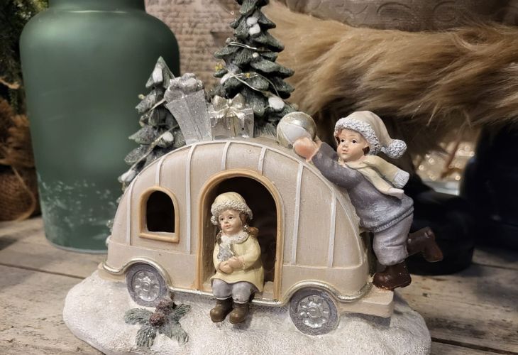Kerstversiering caravan