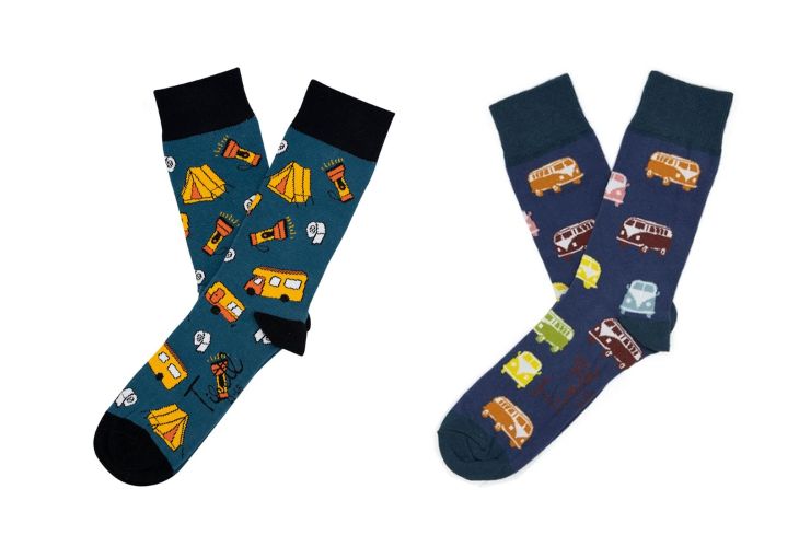 Kamperen kerst kado mannen man sokken camping