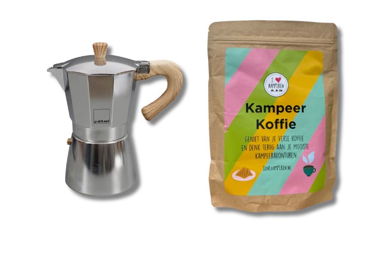 Kerstcadeau koffie kamperen man mannen percolator espressopotje